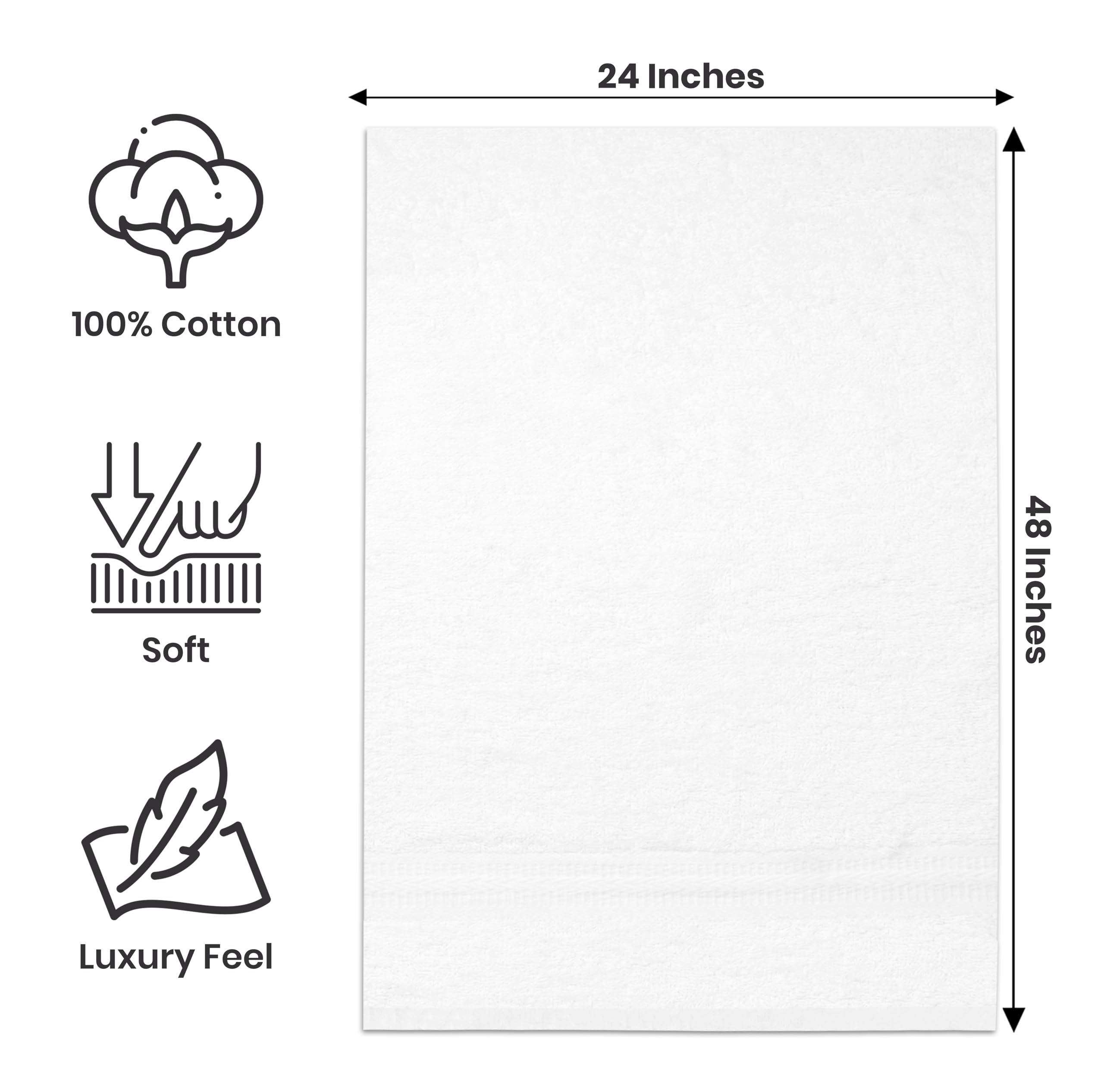 Medium Bath Towels Pack of 6 – 24x48 Inches – Soft, Quick Dry & Highly Absorbent – 100% Cotton Towels for Bathroom, Spa, Gym & Hotel – Aqua Blue