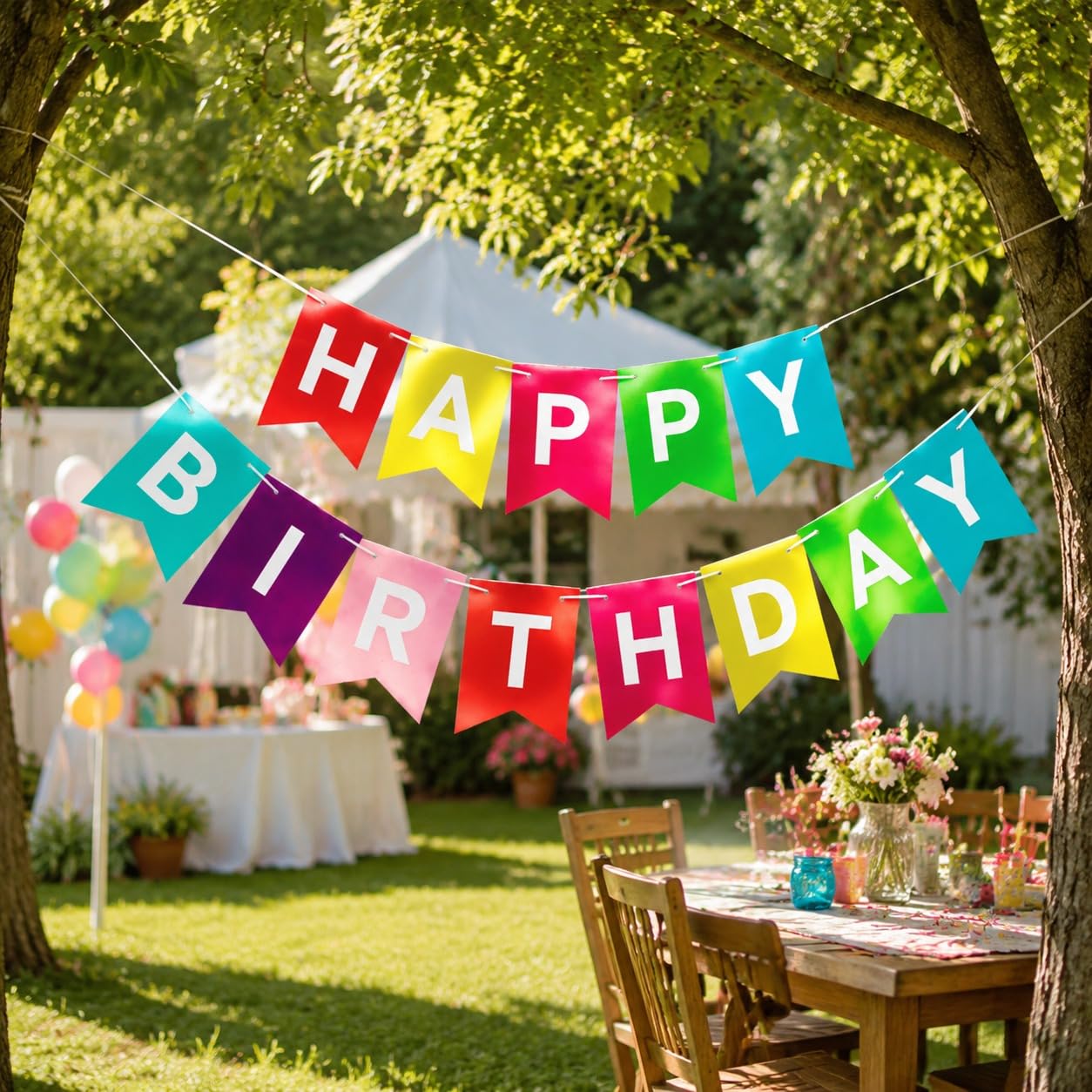 Letjolt Mint Blue Happy Birthday Banner Party Signs 13 Pcs | Supplies for Birthday Party Decorations Nursery Decor