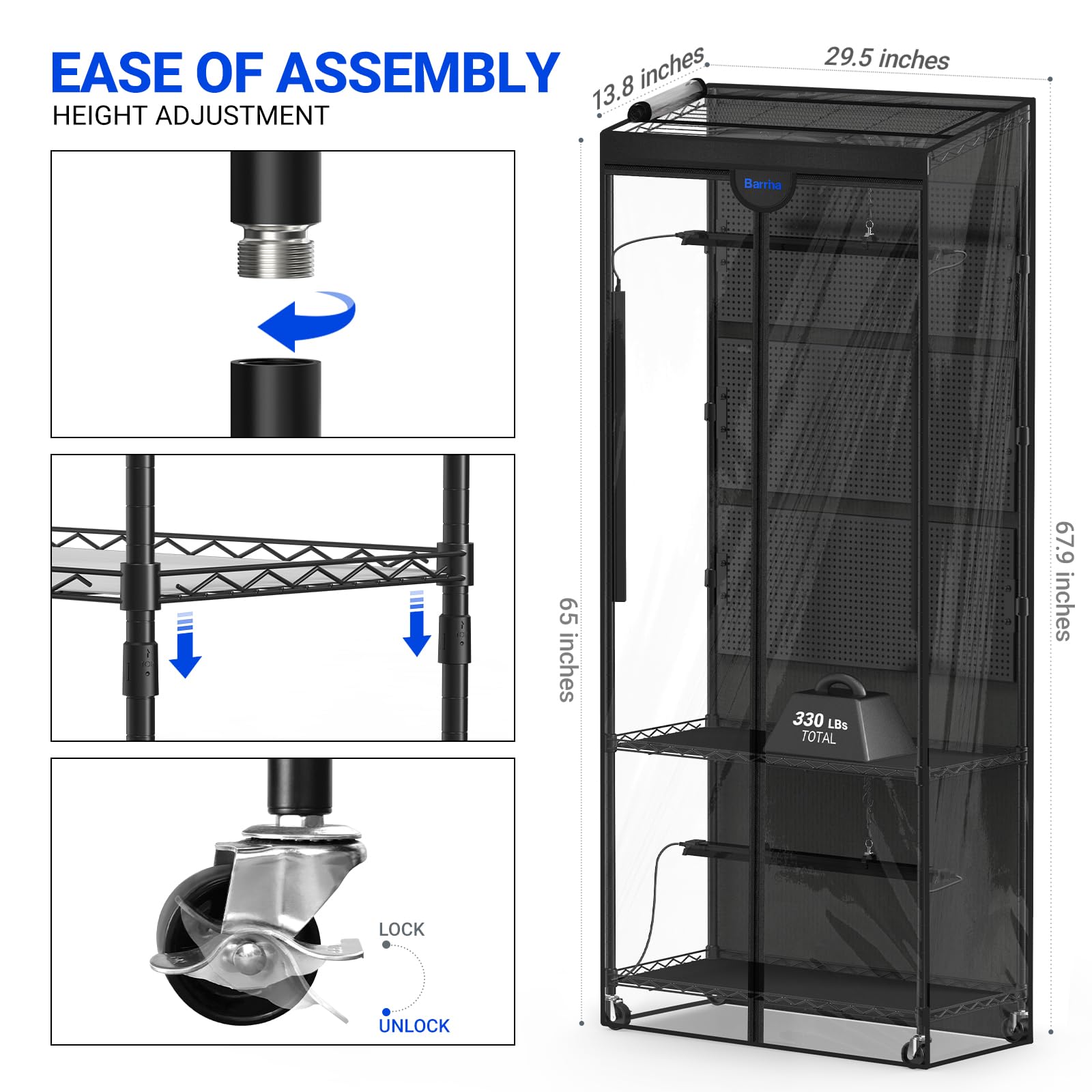 CX2 Plant Stand with Grow Lights for Indoor Plants, 6-Tier Metal Plant Shelf Display Rack with 2FT 150W Full Spectrum Plant Light, 3 Adjustable Spectrum, Timer, for Growing, 29.5x13.8x71IN