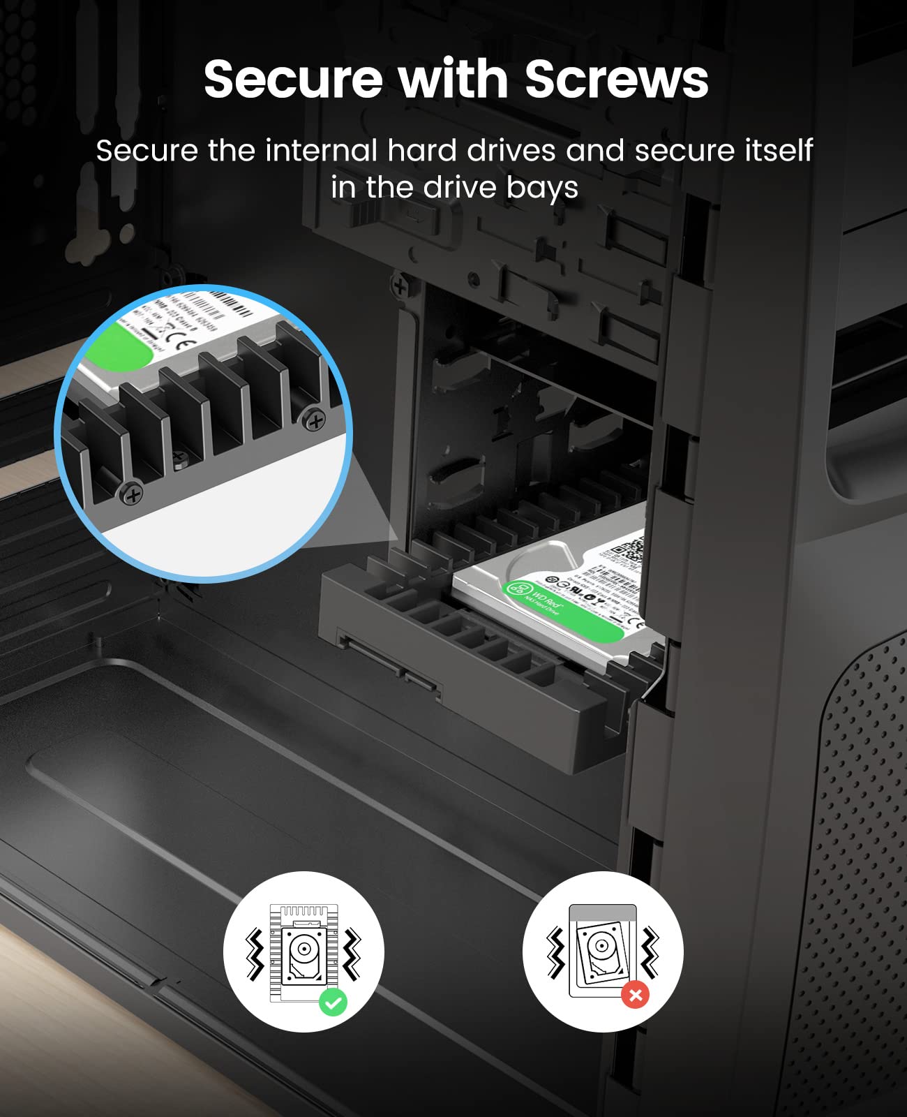 ORICO 2.5 SSD SATA to 3.5 Hard Drive Adapter Internal Drive Bay Converter Mounting Bracket Caddy Tray for 7 / 9.5 / 12.5mm 2.5 inch HDD / SSD with SATA III Interface(1125SS)