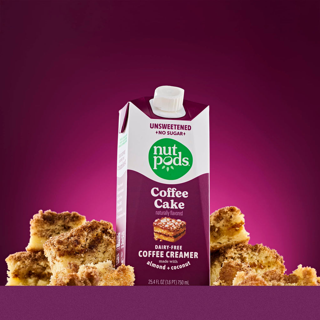 nutpods Coffee Cake Unsweetened Dairy-Free Creamer, Made from Almonds and Coconuts, Whole30, Keto, Gluten Free, Non-GMO, Vegan, Kosher (3-Pack)