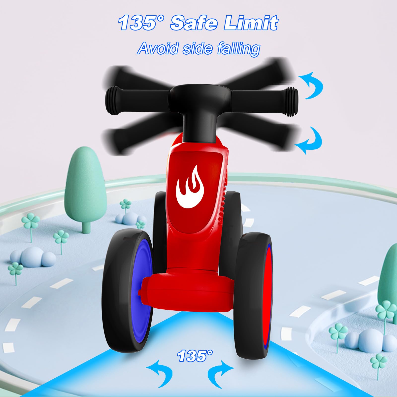 Colorful Lighting Baby Balance Bike Toys for 1 Year Old Boy Gifts, 10-36 Month Toddler Balance Bike, No Pedal 4 Silence Wheels & Soft Seat First Bike, One Year Old Boy Birthday Gift.