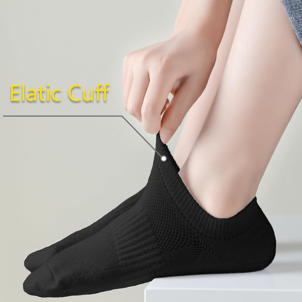 No Show Cotton Socks for Girls and Boys - Low Cut, Breathable, Non-Slip Short Socks for Kids - 5/10 Pairs