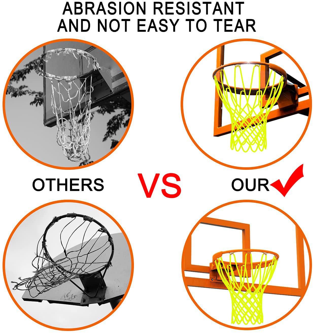 NEIJIANG Glow Basketball Net, Nightlight Basketball Net Luminous Outdoor Portable Sun Powered Sport Nylon