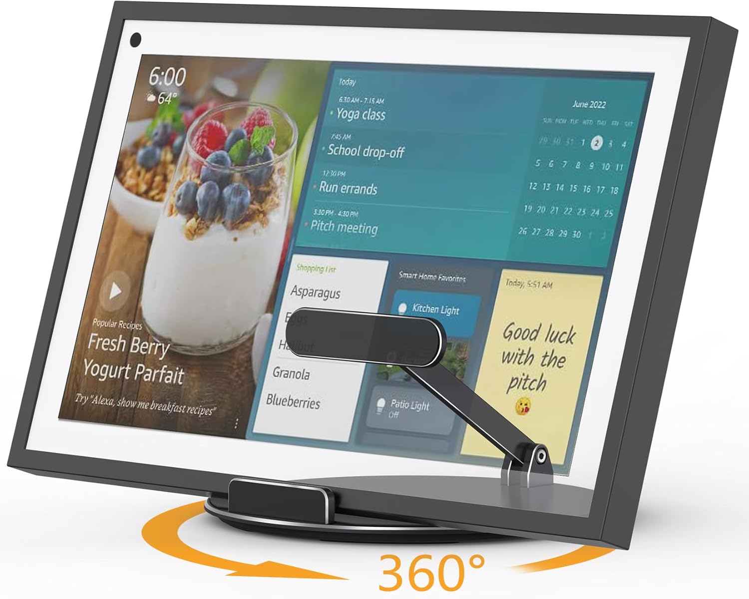 Laivli Swivel and Tilt Stand Compatible with Echo Show 15 (1st, 2nd Gen)/ 21, Supports Portrait and Landscape Orientation