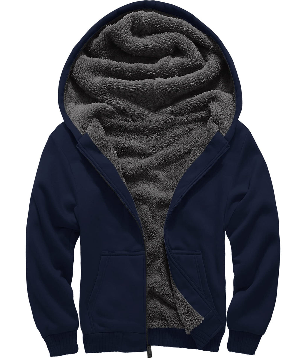 GEEK LIGHTING Boys Sherpa Lined Hoodie Kids Fleece Sweatshirt Full Zip Hooded Jacket
