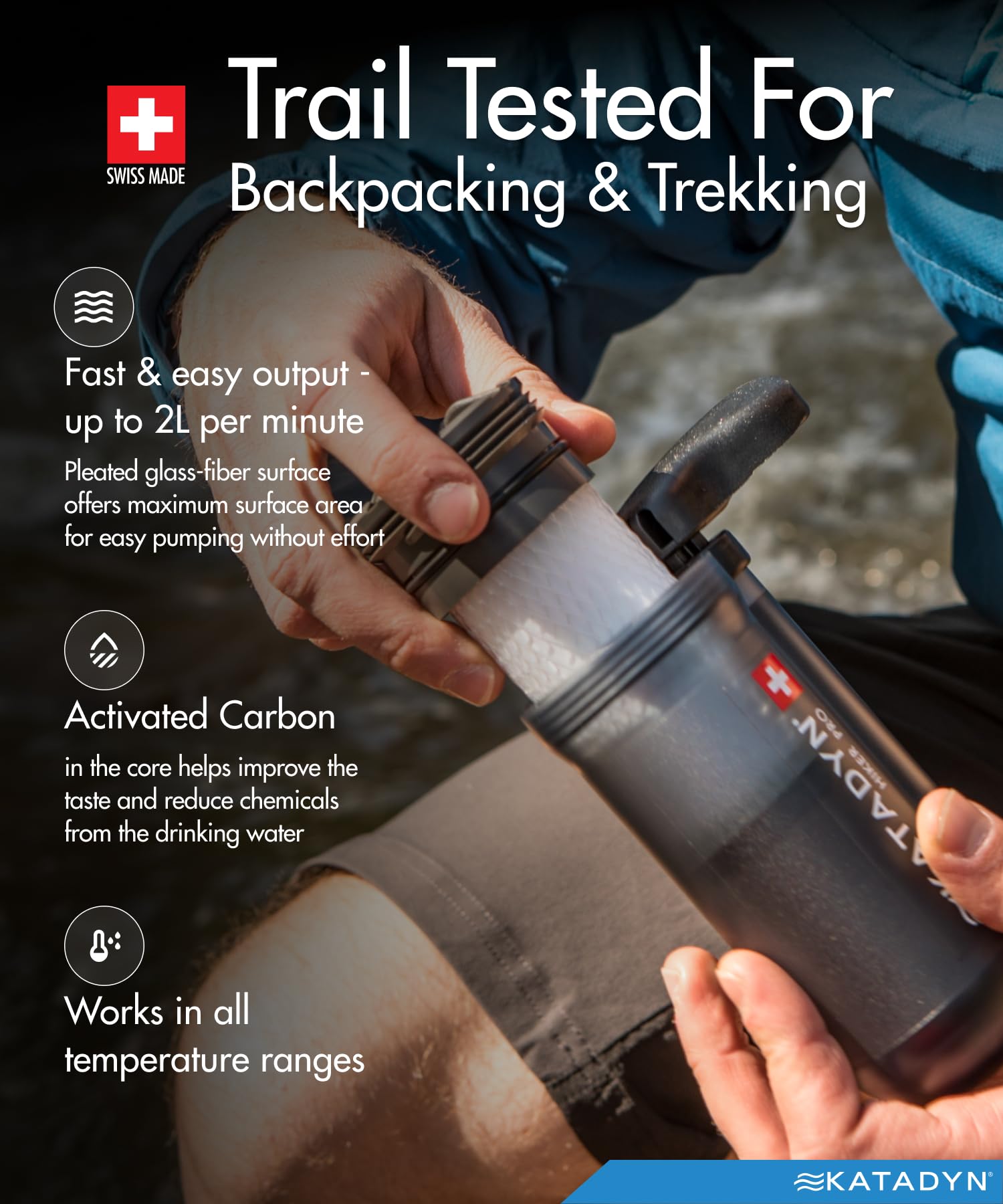 Katadyn Hiker Pro Replacement Cartridge with Field Maintenance Kit, Glass Fiber Microfilter Element for Hiker and Hiker Pro Water Filters, Backpacking Hand Pump Filter Cartridge