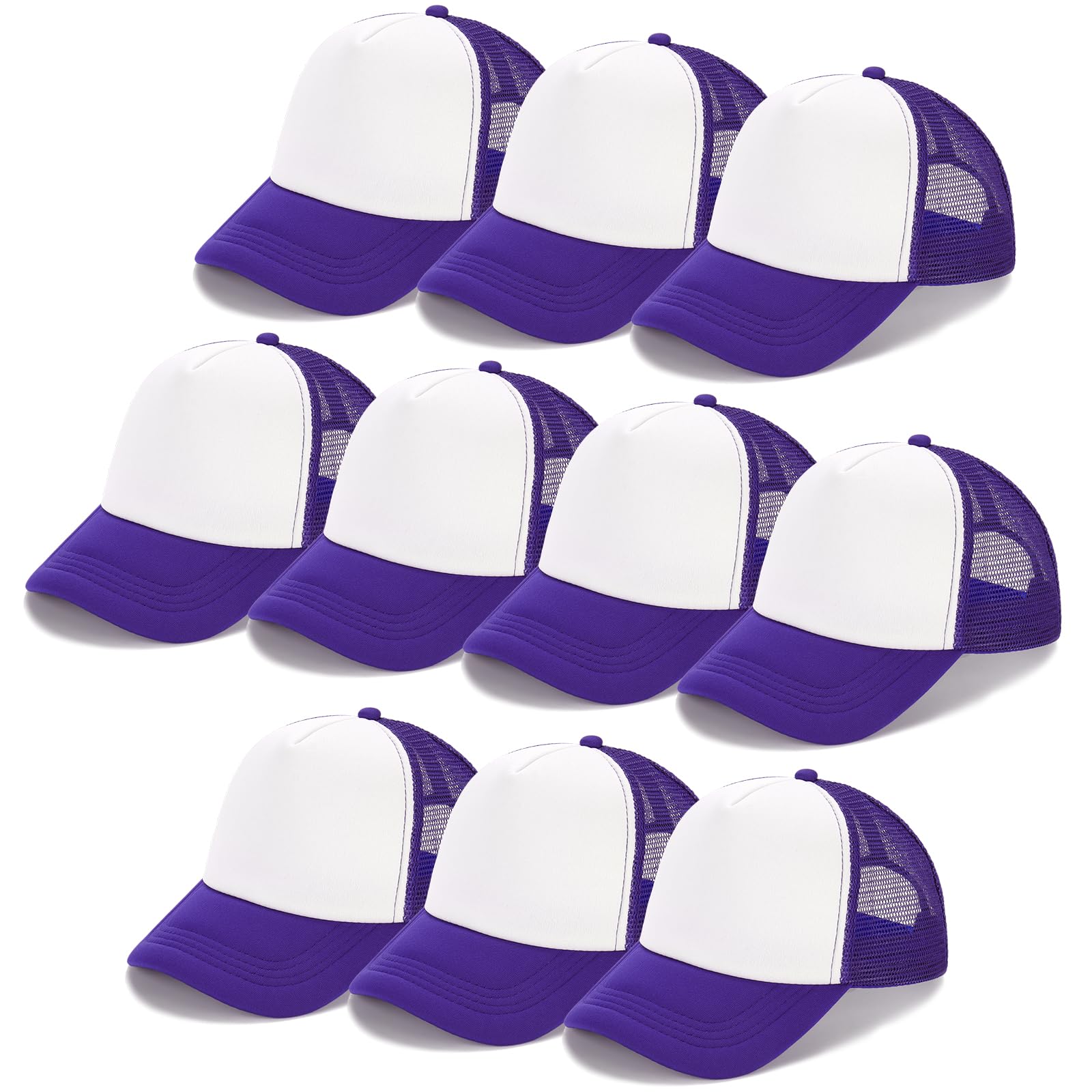 Ultrafun 10 Pack Trucker Hat Mesh Sublimation Blank Hats Adjustable Baseball Caps Hats for Men Women