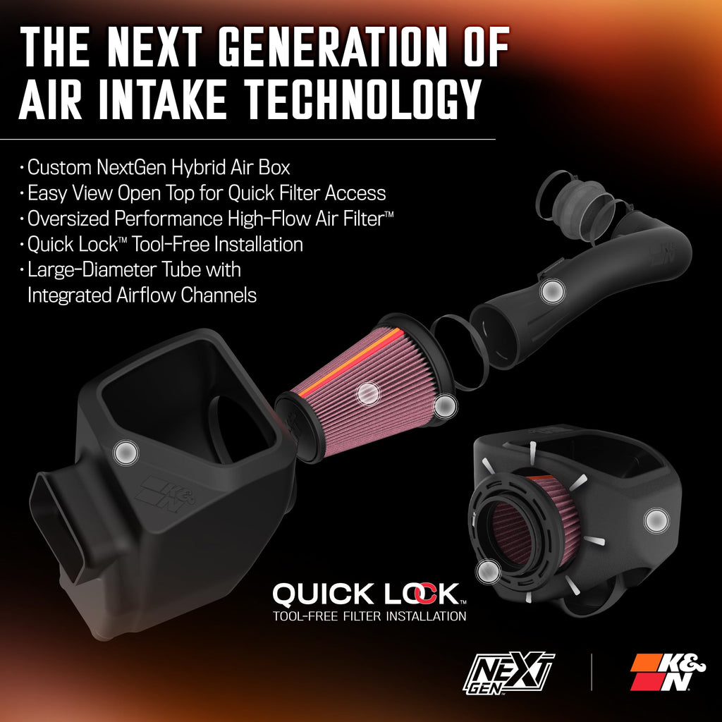 K&N Cold Air Intake System: High-Flow Air Filter, Increase Performance & Towing: Compatible with 2009-2014 Chevy/GMC/Cadillac Silverado, Suburban, Tahoe, Sierra, Yukon, Escalade, Avalanche, 57-3070