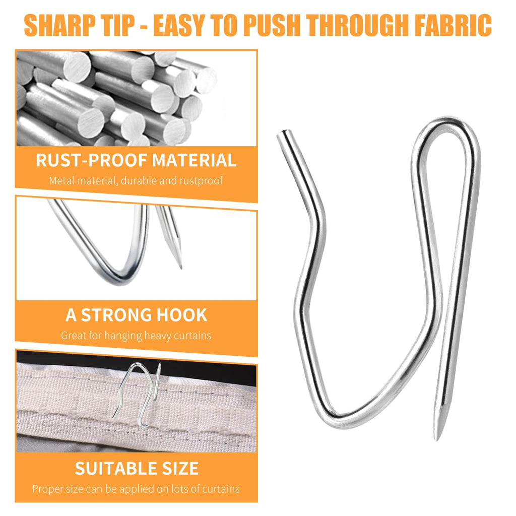 1.2 Inches Curtain Hooks, Sopito 58pcs Metal Drapery Pin and Hook for Door Window Shower Curtain, Bronze