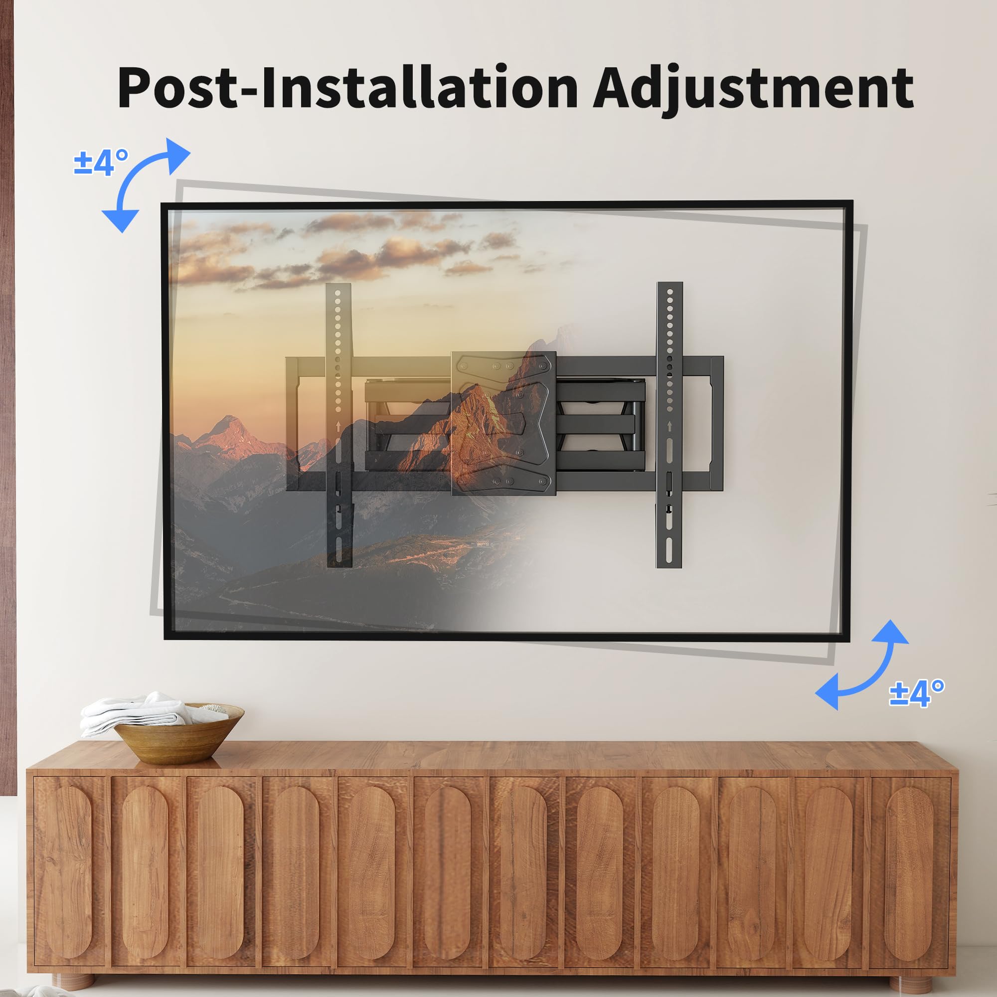 XINLEI Full Motion TV Wall Mount for Most 26"-70" Flat/Curved TV, Swivel Tilt Bracket with Articulating Dual Arms, Support 100lbs, Max VESA 400x400mm, Fits 12”/16" Wood Stud (MA570)