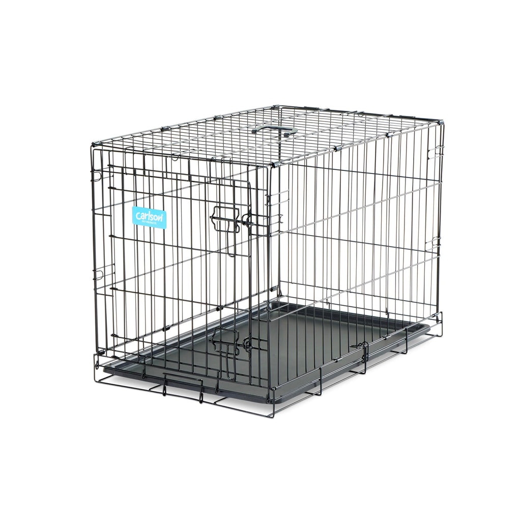 Carlson Secure and Compact Double Door Metal Dog Crate, Medium with Divider Panel