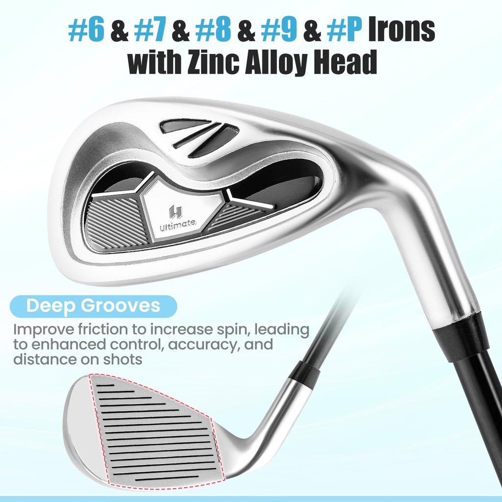 Tangkula 9/10/12 Pieces Women's Complete Golf Clubs Set, Golf Club Package Set with 460CC Driver, Fairway Wood & Hybrid, Irons, Putter, Portable Regular Golf Club Set