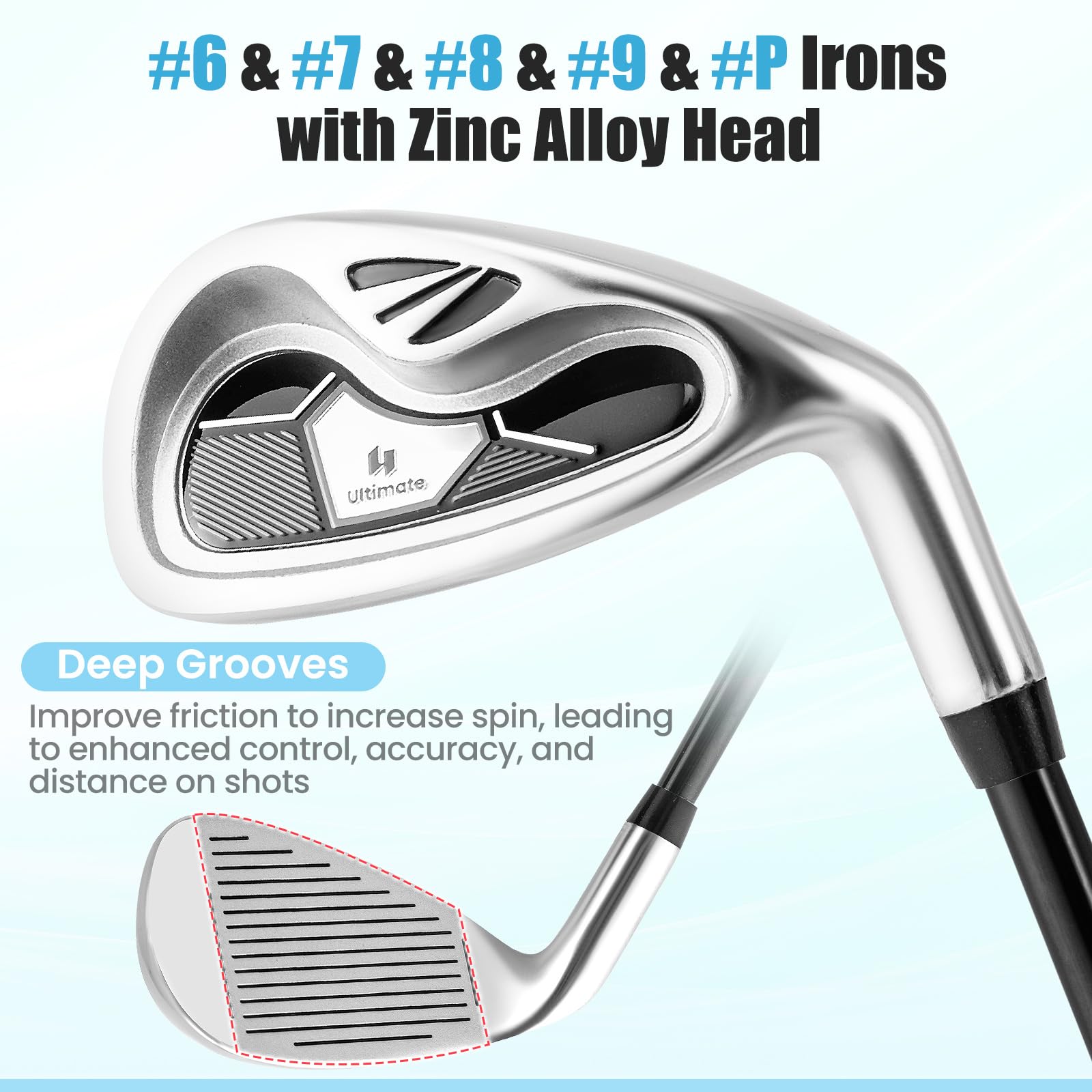 Tangkula 9/10/12 Pieces Women's Complete Golf Clubs Set, Golf Club Package Set with 460CC Driver, Fairway Wood & Hybrid, Irons, Putter, Portable Regular Golf Club Set