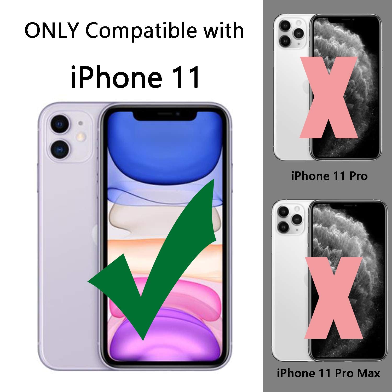 TENOC Phone Case Compatible with iPhone 11, Black Case Anti-Fingerprint Protective Bumper Matte Cover for 6.1 Inch