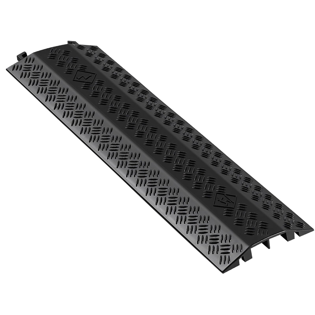 VEVOR 1 Pack Drop Over Cable Cover, 2 Channel Heavy Duty Cable Hose Protector Ramp, 38.3'' Floor Cord Cover, 17,500 lbs/Axle Load Capacity, for Traffic Areas, Indoor, Outdoor, Home, Office, Warehouse