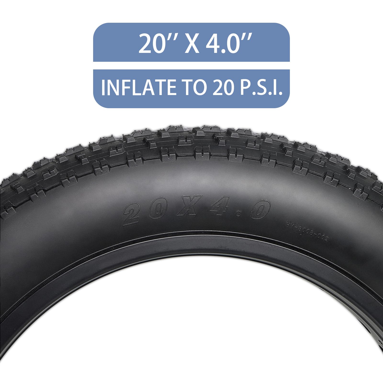 Hycline Fat Bike Replacement Tire: 20x4.0/26x4.0 Inch High-Performance Wear-Resistant Folding MTB Bicycle Tires, All-Terrain High-Density for Street or Trail Riding