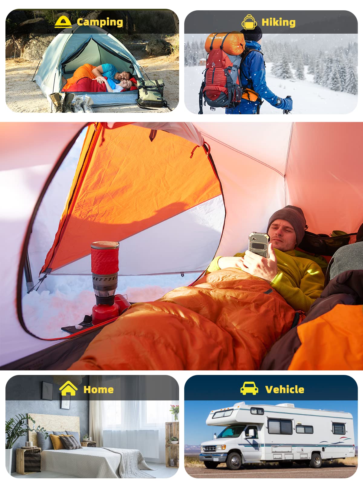 Bessport Mummy Sleeping Bag | 15-45 ℉ Extreme 3-4 Season Sleeping Bag for Adults Cold Weather– Warm and Washable, for Hiking Traveling & Outdoor Activities