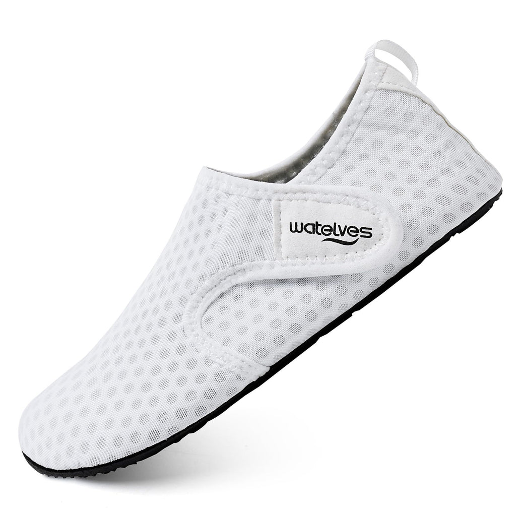 WateLves Water Shoes for Women Men Swim Beach Aqua Socks Quick Dry Barefoot House Slippers Travel Shoes with Adjustable Magic Tape for Pool Diving Boating Yoga Surf