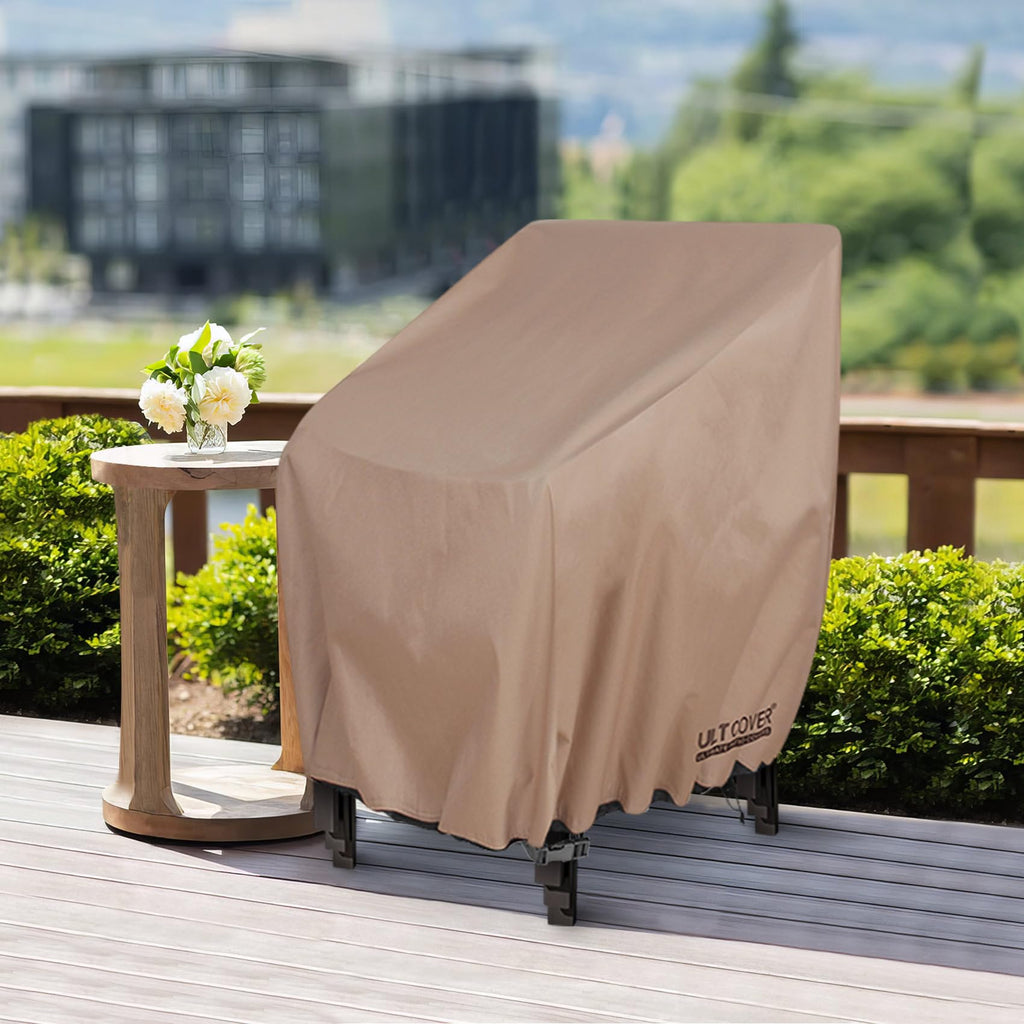 ULTCOVER Stackable Patio Chair Cover – Waterproof Outdoor Stack of Chairs Cover Fits Up to 26W x 30D x 45H inches, Balck