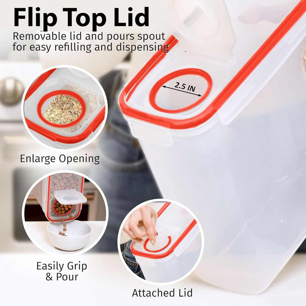 Shazo 2 Pack (6.3L / 213OZ) EXTRA Large Airtight Food Storage Cereal Containers for Bulk Food Storage BPA-Free Plastic Container, Pantry Organization and Canister for Rice, Pasta, Sugar & Flour