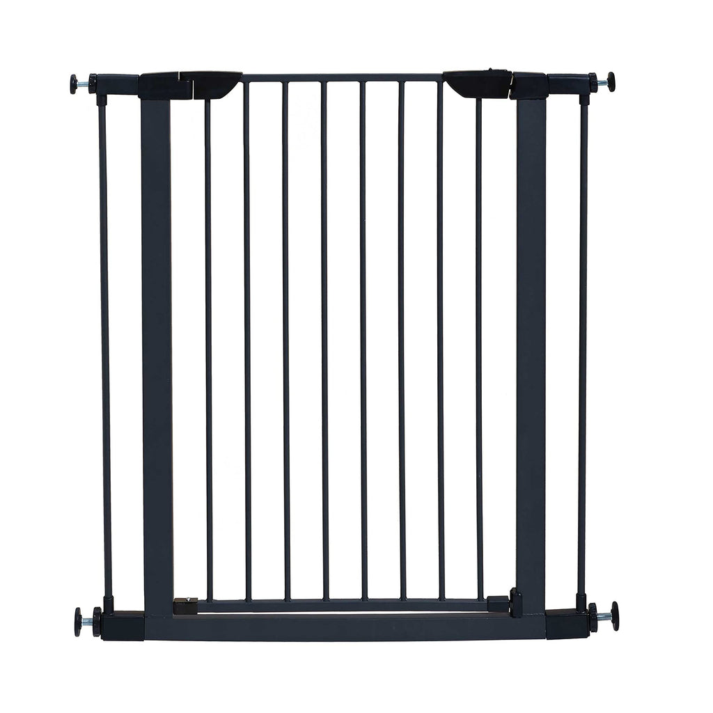 Midwest 29" Walk-Thru Dog Gate, Wooden Door | Steel Frame, Pressure Mounted, Expands 29.5"-38" Wide, Auto-Close Door, Latch Closure, Includes Two 3" Extensions