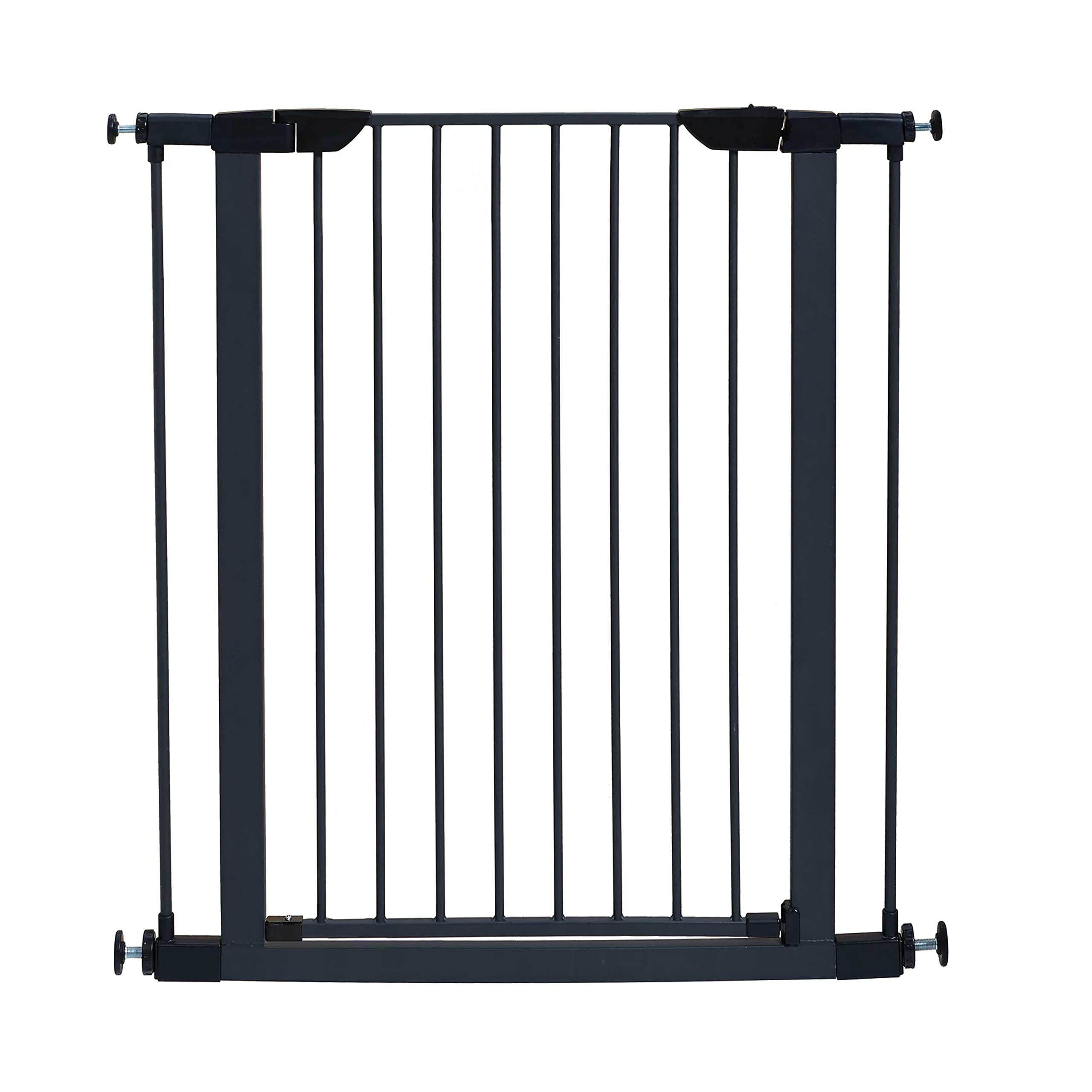 Midwest 29" Walk-Thru Dog Gate, Wooden Door | Steel Frame, Pressure Mounted, Expands 29.5"-38" Wide, Auto-Close Door, Latch Closure, Includes Two 3" Extensions
