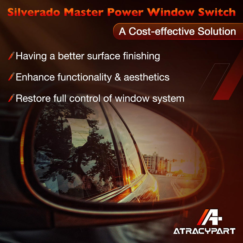 Power Window Switch Passenger Front Right, Rear Left or Right | Window Buttons | Fits GMC Acadia, Sierra, Chevy Silverado, Tahoe & More Year Model 2006-2015 | #22895545, 15888174