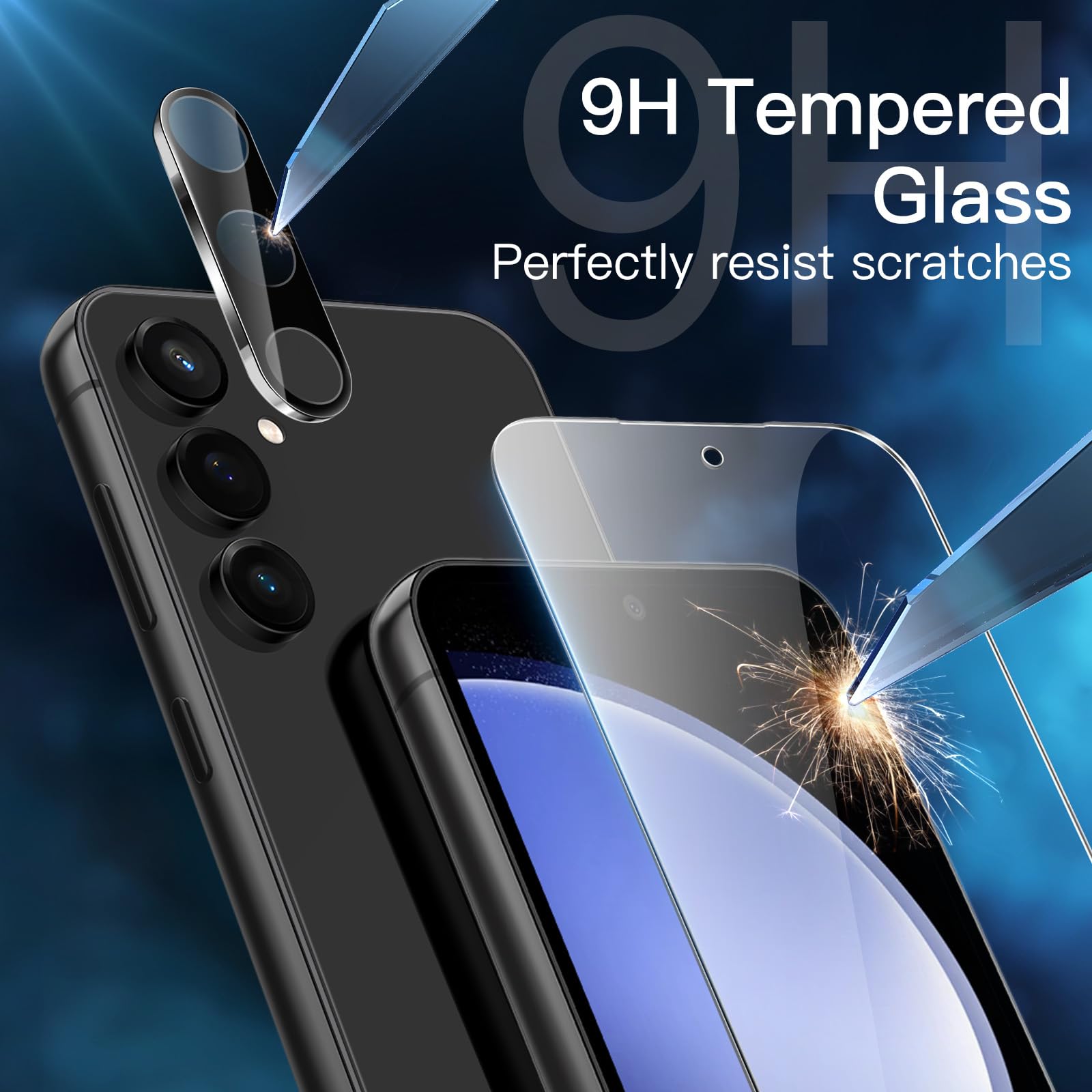 JETech Screen Protector for Samsung Galaxy S20 FE 6.5-Inch with Camera Lens Protector, Tempered Glass Film, Fingerprint ID Compatible, HD Clear, 2-Pack Each
