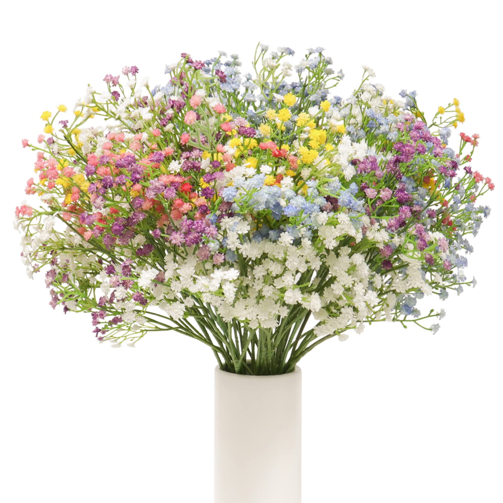 15 PCS Babys Breath Artificial Flowers Fake Babys Breath Flowers Artificial Bulk Blue Gypsophila Bouquets Real Touch Faux Flowers for Wedding Floral Arrangement Party Home Decoration