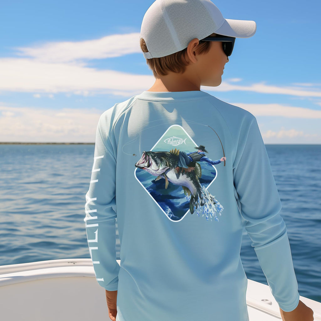Palmyth Boys Fishing Shirt Youth Long Sleeve T-Shirt UPF 50+ Sun Protection