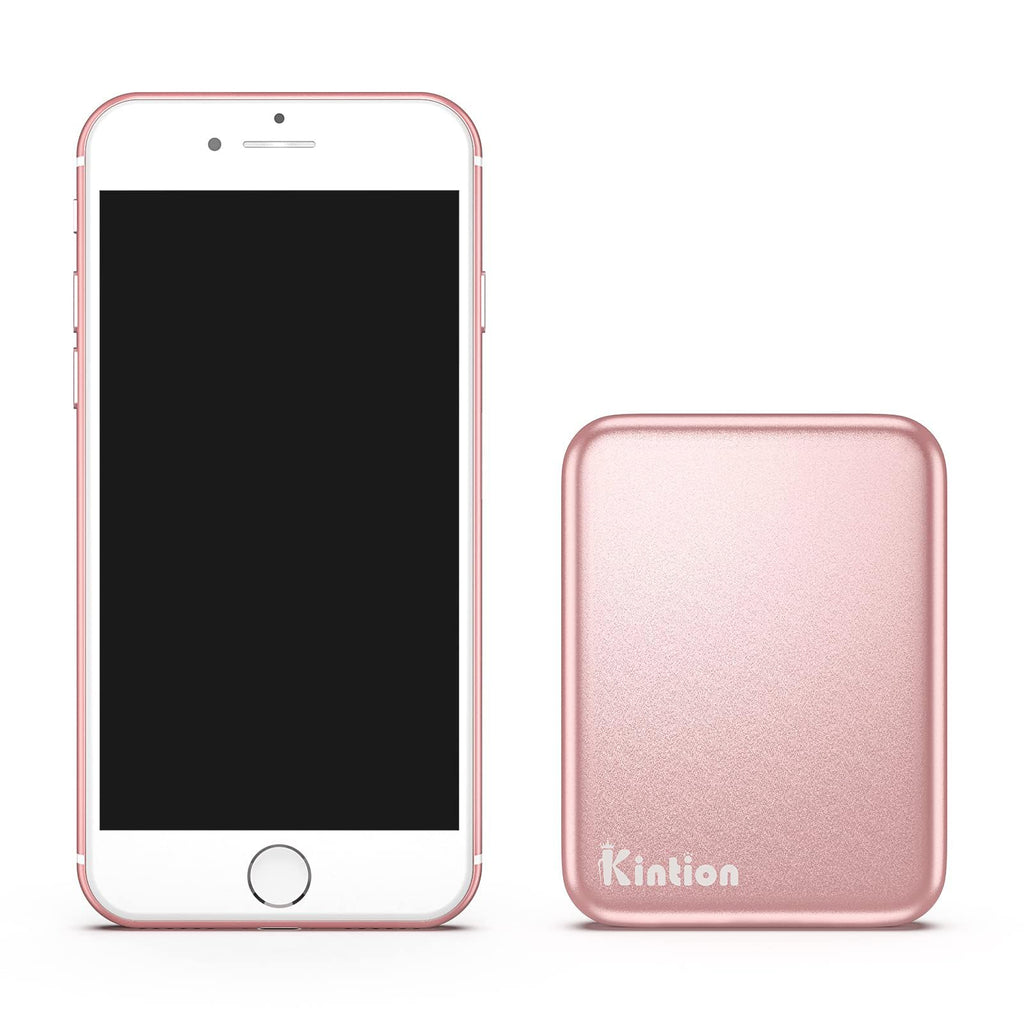 Kintion Pocket Mirror, 1X/3X Magnification LED Compact Travel Makeup Mirror with Light for Purse, 2-Sided, Portable, Folding, Handheld, Small Lighted Mirror for Gift, Pink