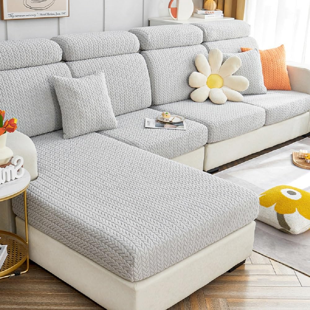 Yoovat Sofa Covers Soothing Home Sofa Covers Sofa Hero Covers Couch Cushion Covers for Dogs Stretch Couch Covers Slipcovers for Couches and Sofas (Wheat-Blue,Large Single Seat Cover)
