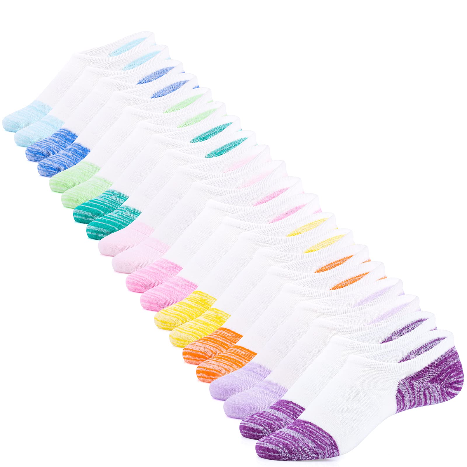 IDEGG No Show Socks Women 10 Pairs Low Cut Anti-Slid Novelty Athletic Casual Invisible Liner Socks