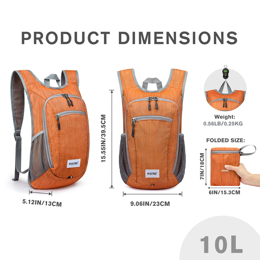 G4Free 10L/15L Hiking Backpack Lightweight Packable Hiking Daypack Small Travel Outdoor Foldable Shoulder Bag