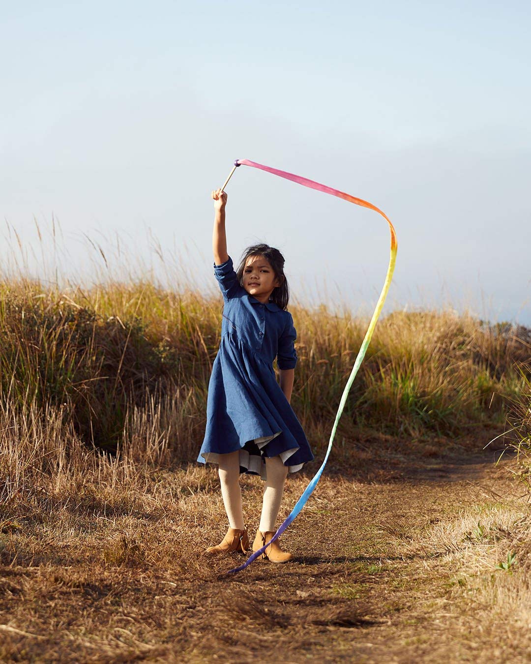 Sarah's Silks Streamer - Ribbon Wand for Kids, Pretend Play, Dance, Baton Stick Twirling, and Gymnastics Party Favors | 100% Silk and Wood Montessori and Waldorf Toys