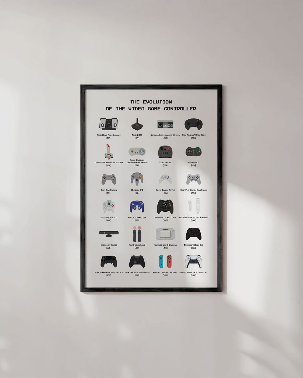 HAUS AND HUES Video Game Art, Video Game Posters for Boys Room, Gaming Room Decor for Boys Wall Decor, Gamer Wall Decor, Gaming Decorations (Beige Frame, 12x16)