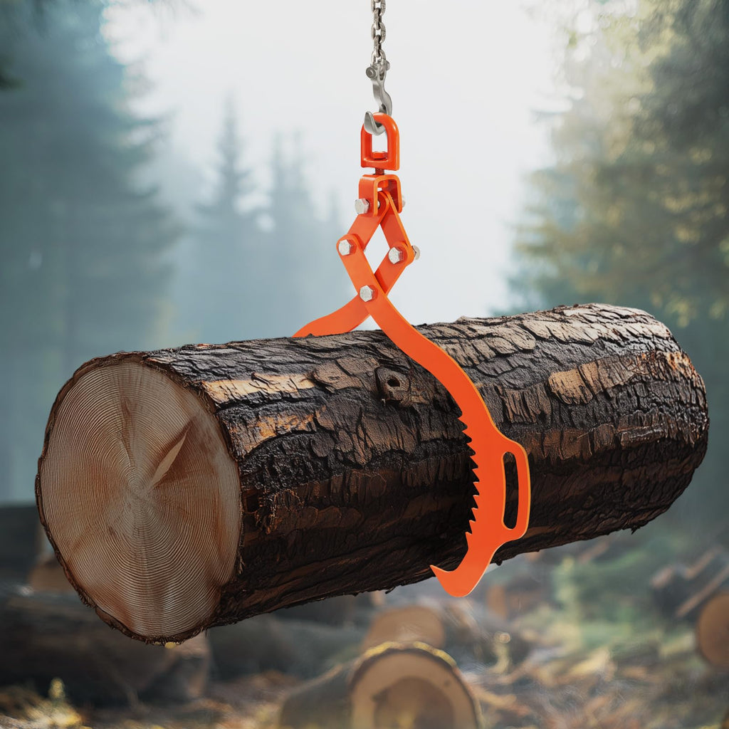 VEVOR Log Lifting Tongs 28in, 2 Serrated Claw Hook Log Tongs, Heavy Duty Steel Swivel Dragging Tongs, 1100LBS Log Grapple with Handles, Lumber Log Skidding Tongs for Tractors, Trucks, Forklifts, ATVs