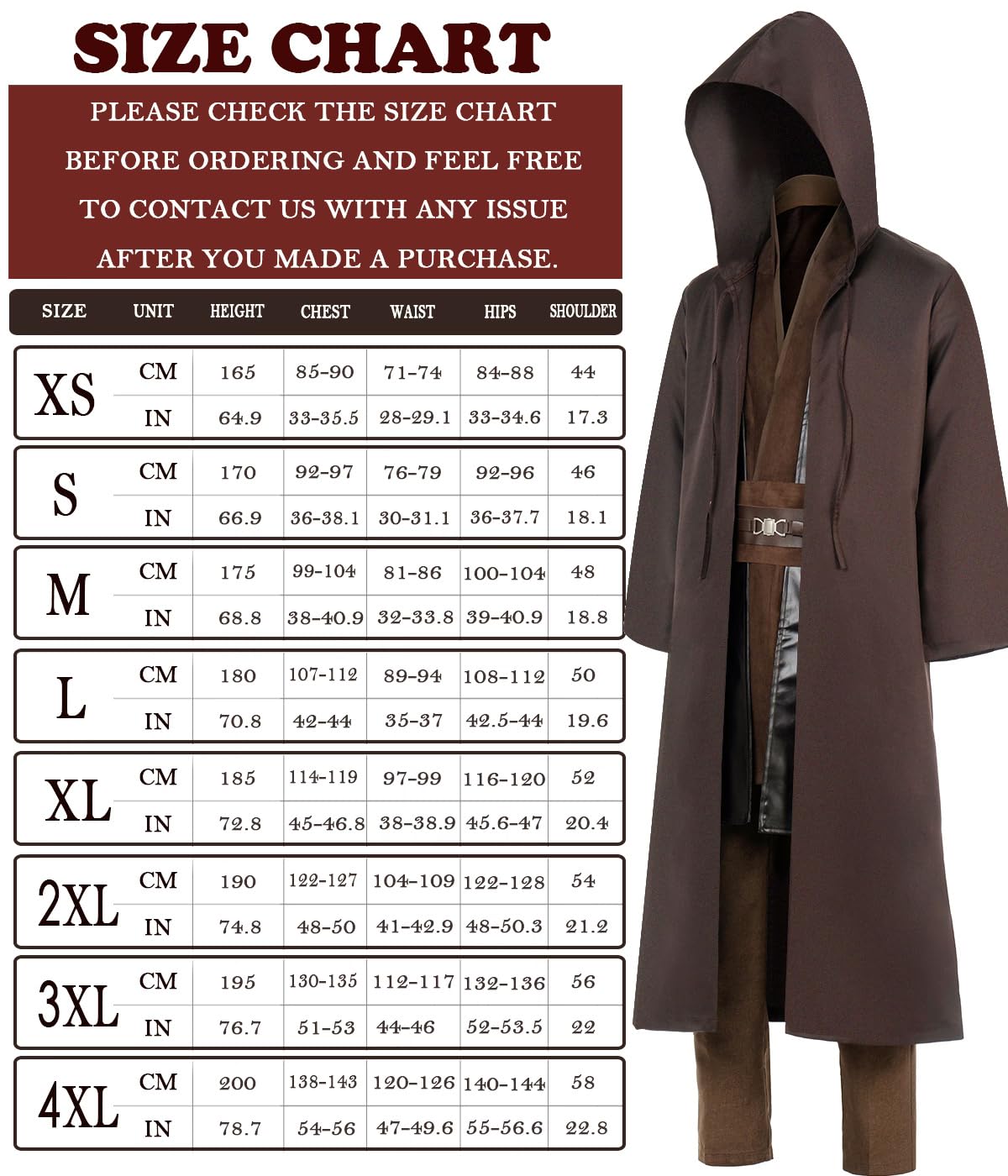 Knight Costume Adult Men's Tunic Hooded Robe Outfits Halloween Cosplay Uniform