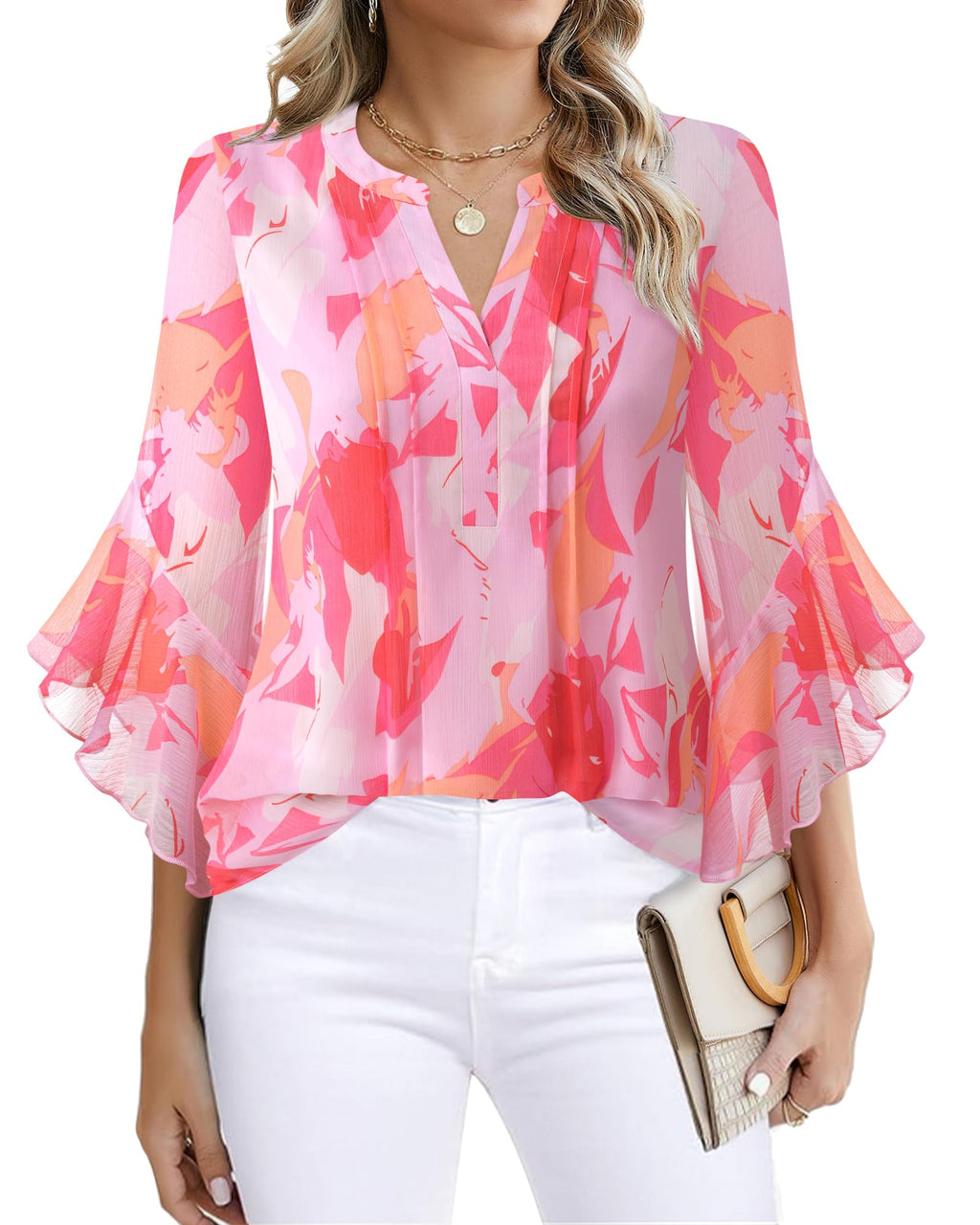 Timeson Women's 3/4 Sleeve Top | Dressy, Casual