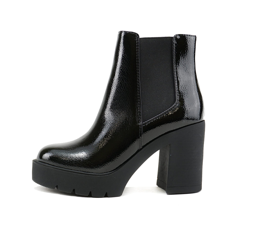 Soda EDITOR ~ Women Lug Sole High Heel Chelsea Fashion Ankle Boot w/Double Elastic Gore