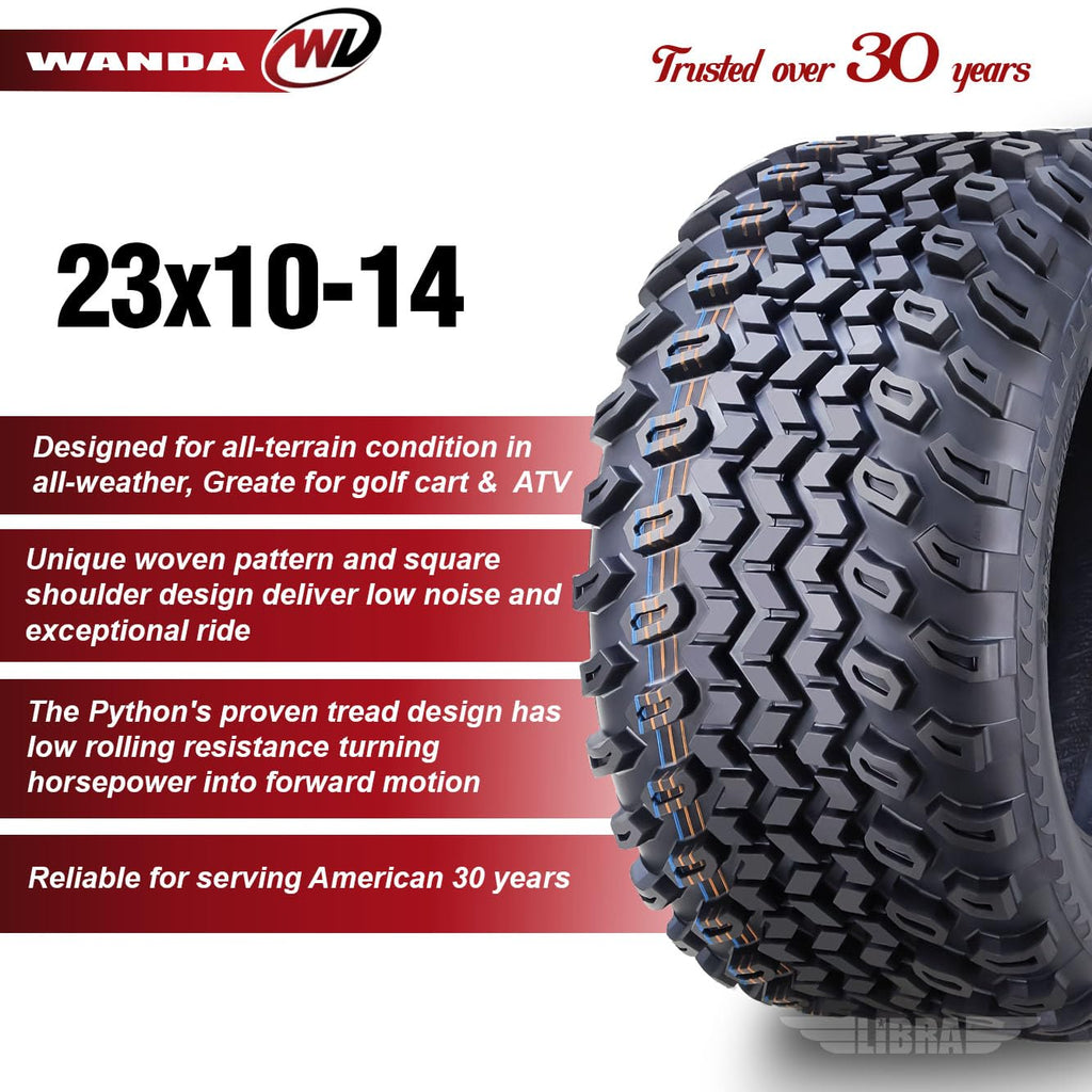 WANDA 18X9-10 Golf Cart ATV Tires 4 Ply 18X9x10 -Set 4-14050
