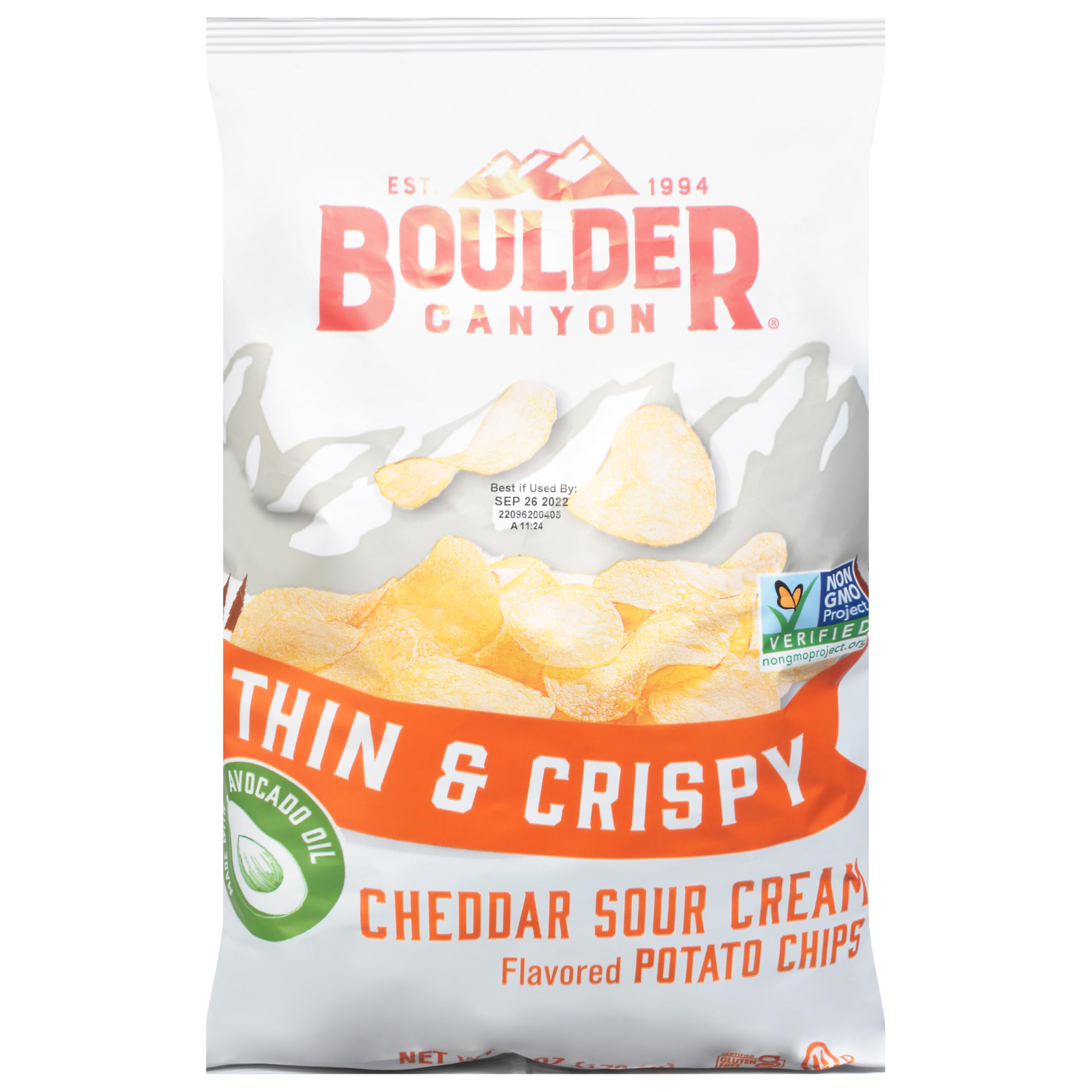 Boulder Canyon Boulder Batch Agave Sriracha Kettle Potato Chips, 5.25 oz - Pack of 12