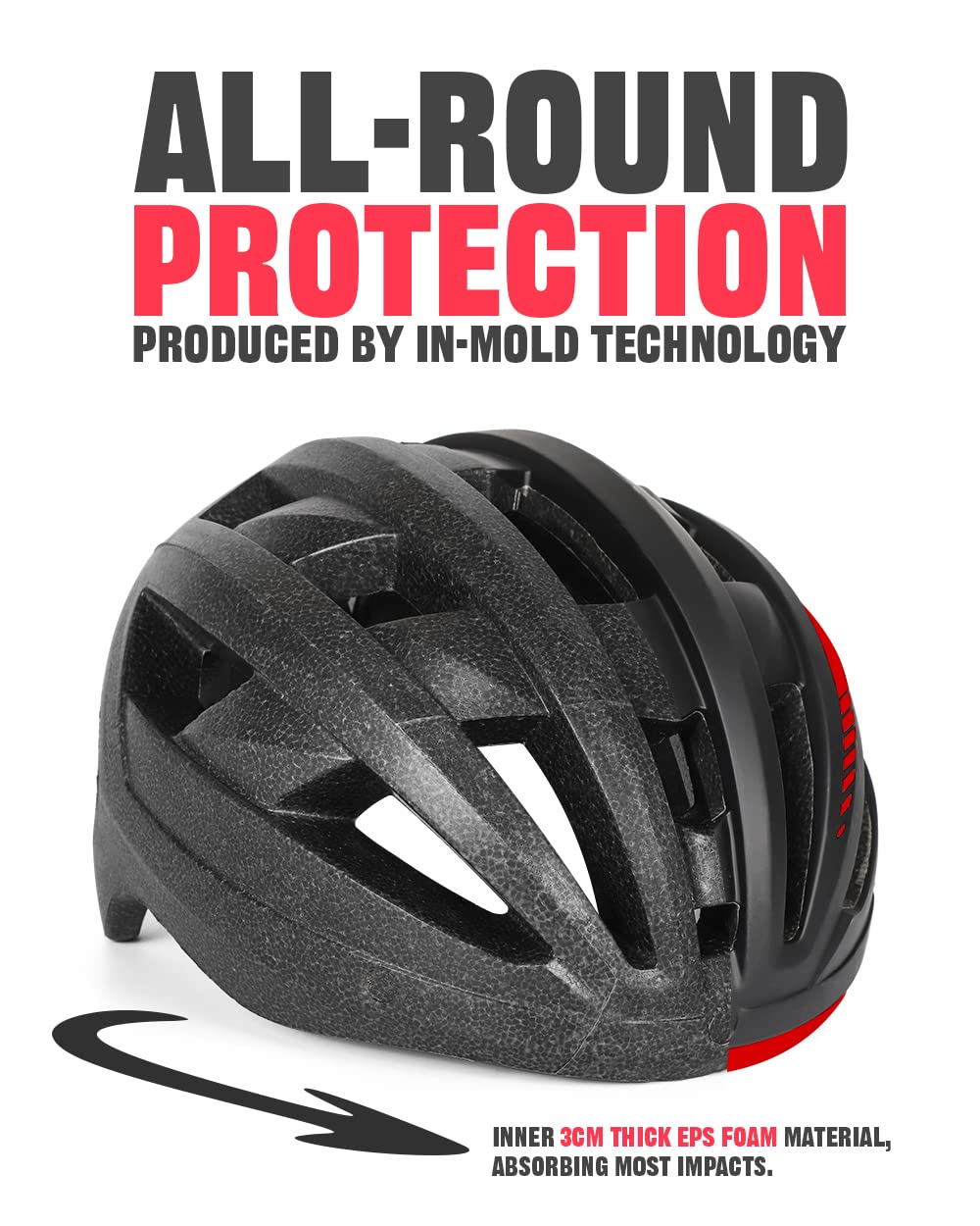 VICTGOAL Bike Helmet with USB Rechargeable Rear Light Detachable Magnetic Goggles Removable Sun Visor Mountain & Road Bicycle Helmets for Men Women Adult Cycling Helmets
