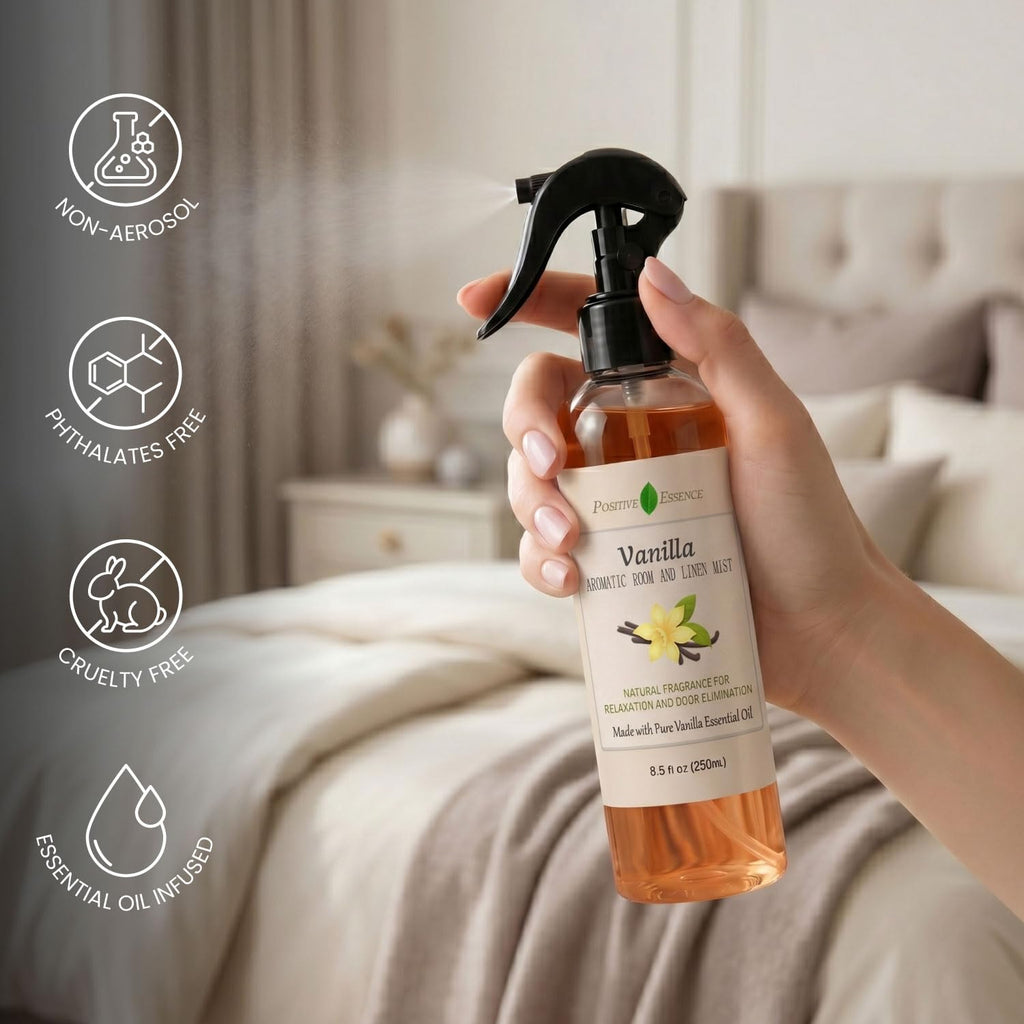 Linen and Room Spray Gift Set, (Lavender, Lemongrass, Rose, & Peppermint), Natural Air Freshener Made with Pure Essential Oils & Minimal Ingredients, Perfect Bathroom Spray or Room Mist, 4-Pack