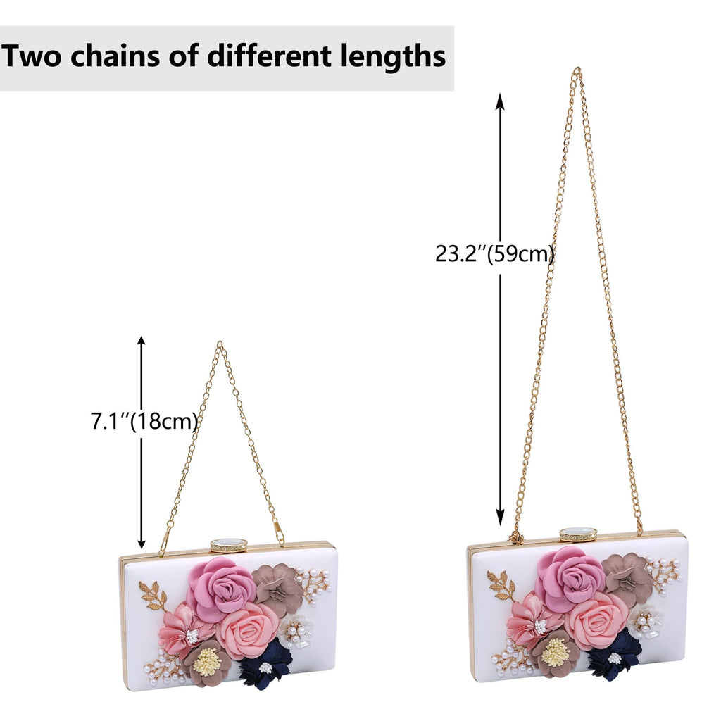 Evening Bag for Women, Flower Wedding Evening Clutch Purse Bride Floral Clutch Bag