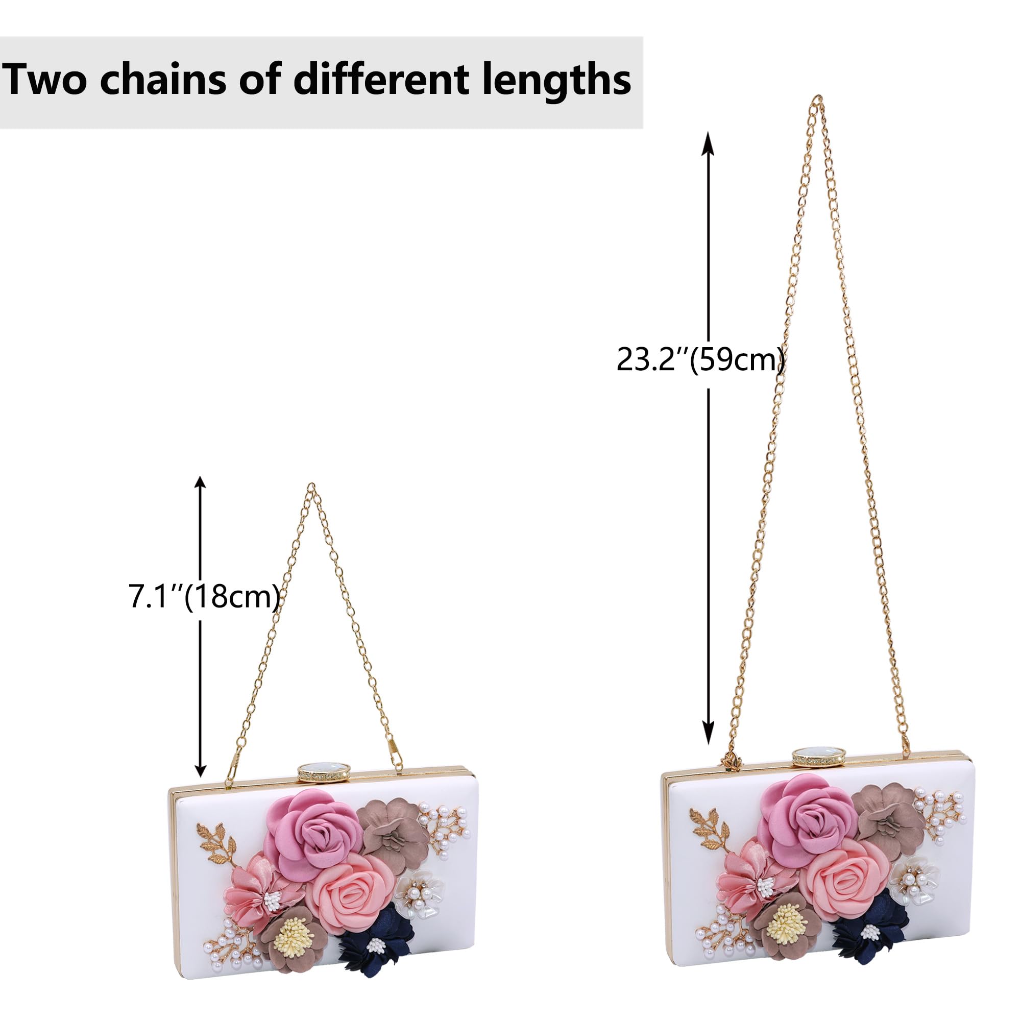 Evening Bag for Women, Flower Wedding Evening Clutch Purse Bride Floral Clutch Bag
