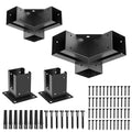 Woodwork Pergola Kit 2 Pcs- Post and Beam T Brackets - Modular Sizing Pergola Brackets Hardware fit for 4 x 4 Lumber, Heavy Duty