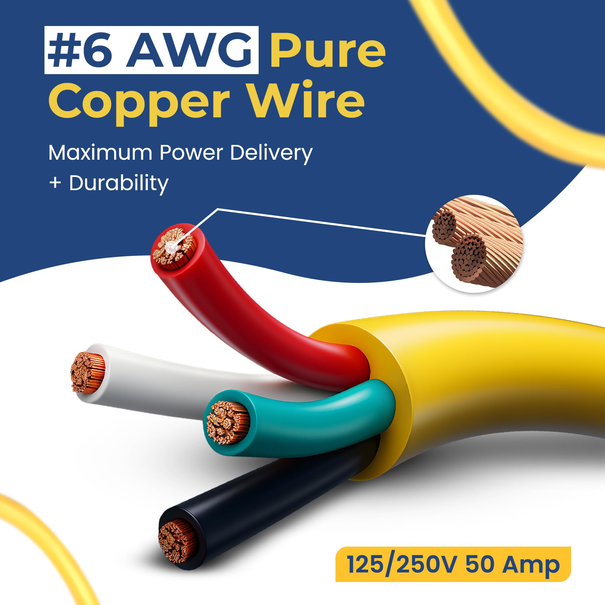 Amp Up Marine & RV Cords 125/250v 50 Amp X 25ft Shore Power Boat Heavy Duty NEMA Extension Cord with 2X L Shaped Terminals with Watertight Molded Ends, Twist Lock & ETL Listed from a US Based Company