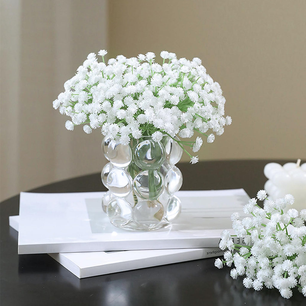 15 PCS Babys Breath Artificial Flowers Fake Babys Breath Flowers Artificial Bulk Blue Gypsophila Bouquets Real Touch Faux Flowers for Wedding Floral Arrangement Party Home Decoration